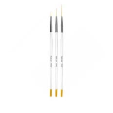 Кисть набор Liner 3шт mArt (10,17,23 мм) Бело-желтая ручка