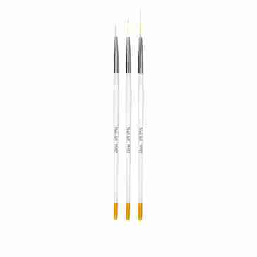 Пензлик набір Liner 3шт mArt (10,17,23 мм) Біло-жовта ручка 