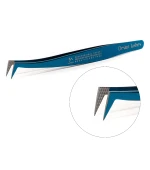 Пинцет Design Lashes Топорик Нано напыление (синий)
