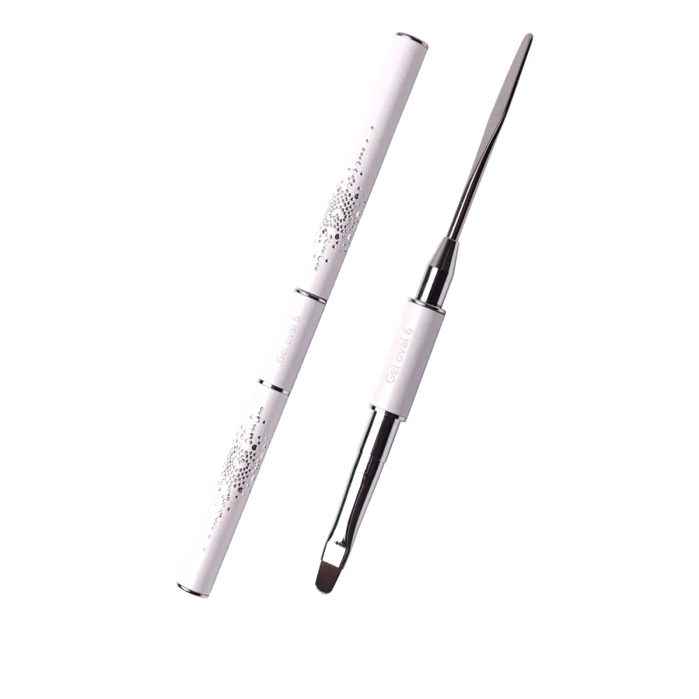 Кисточка KOMILFO Double Metal SpatulaGel oval 6 (Nylon)