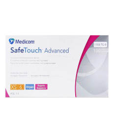 Рукавички нітрил без пудри нестерильні SafeTouch Advanced Маджента 100 шт р XS