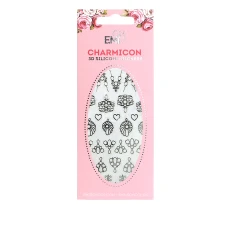 Наклейки для ногтей E.MI Charmicon 3D Silicone Stickers (Украшение серебро № 2)
