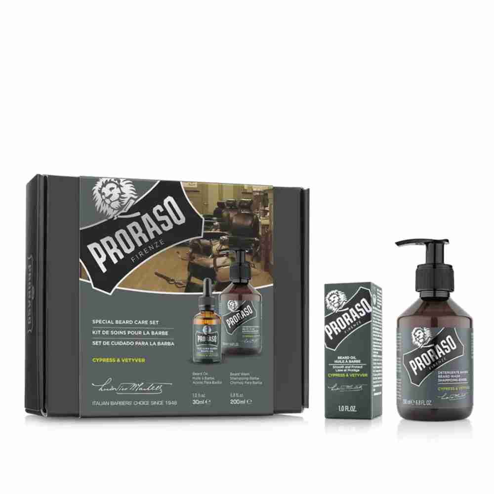 Набір для бороди Proraso Duo Pack Oil + Shampoo Cypress & Vetyver