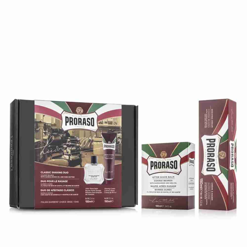 Набір для гоління Proraso Duo Pack Tube+Balm Coarse Beard