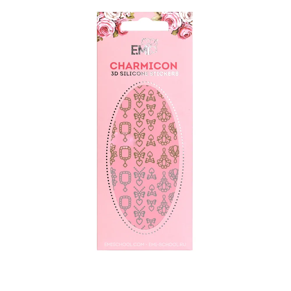 Наклейки для ногтей E.MI Charmicon 3D Silicone Stickers  (Украшение серебро № 4)
