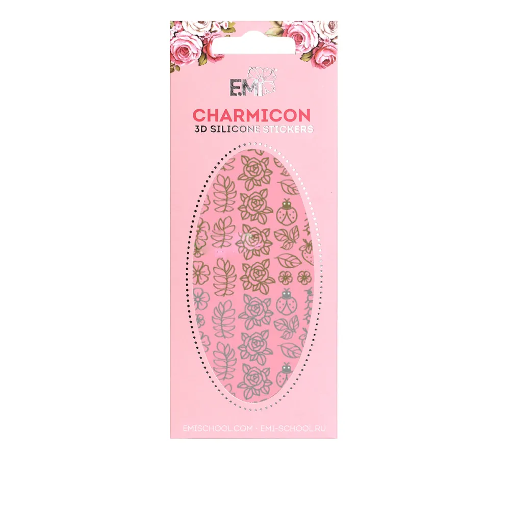 Наклейки для ногтей E.MI Charmicon 3D Silicone Stickers (Украшение серебро № 5)