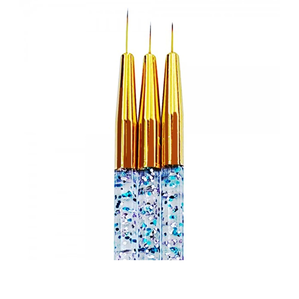 Пензлик набір 3 шт mArt прозоа ручка та конфетті