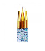 Пензлик набір 3 шт mArt прозоа ручка та конфетті