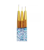 Пензлик набір 3 шт mArt прозоа ручка та конфетті