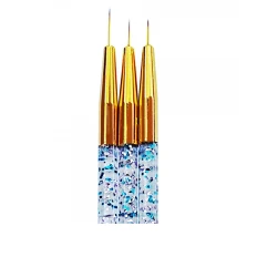 Кисть набор 3 шт mArt прозоа ручка и конфетти