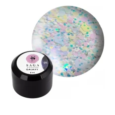 Гель для дизайна Saga Galaxy glitter 8 мл (09)