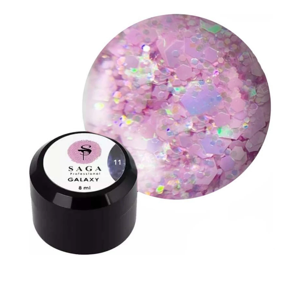 Гель для дизайну Saga Galaxy glitter 8 мл (11)