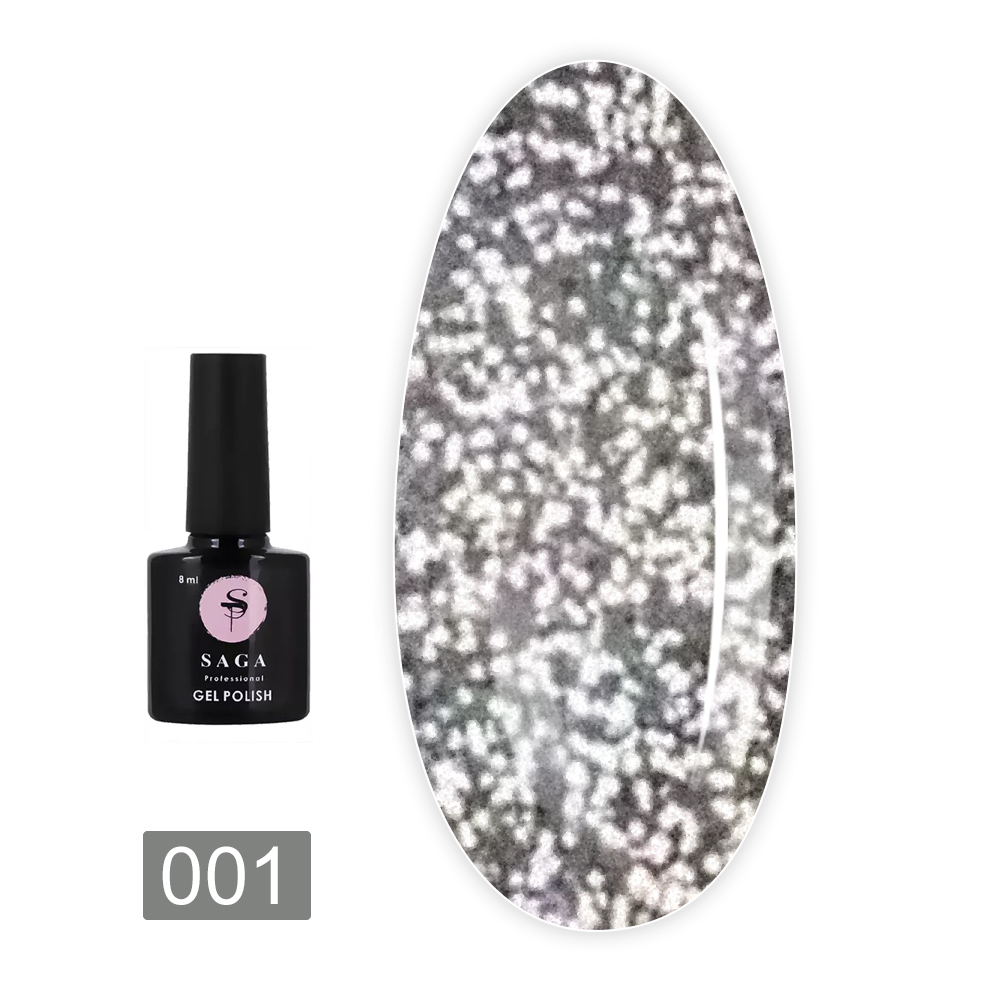 Гель лак Saga Fiery gel светоотражающий 8 мл (001)