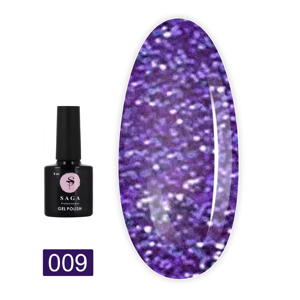 Гель лак Saga Fiery gel светоотражающий 8 мл (009)