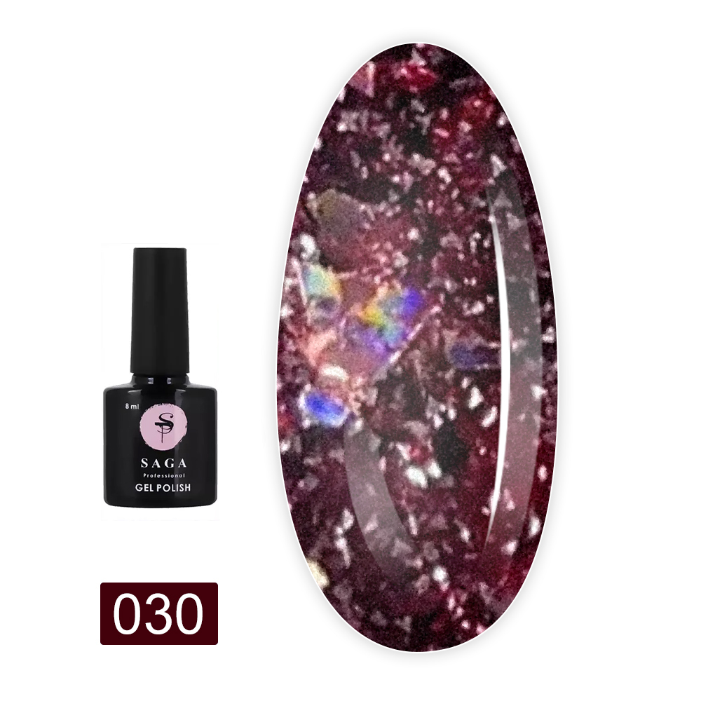 Гель лак Saga Fiery gel светоотражающий 8 мл (030)