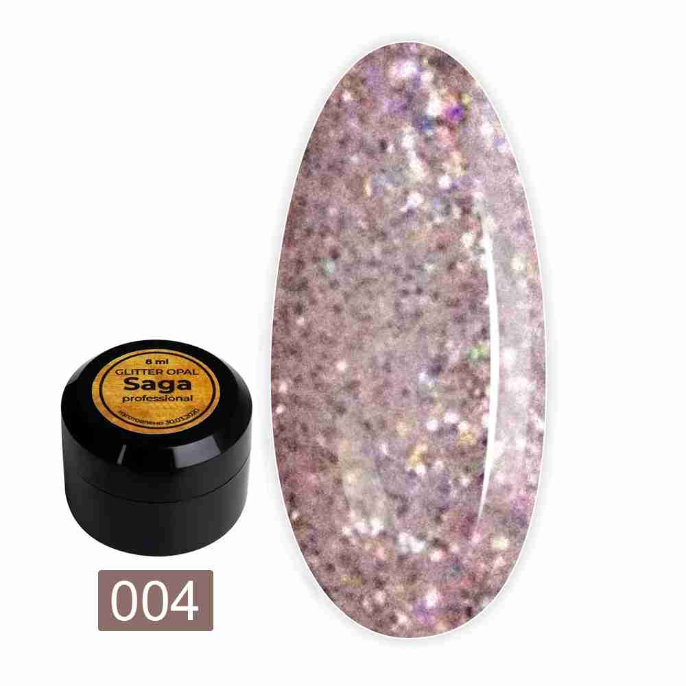 Гель для дизайна Saga Opal glitter 8 мл (баночка) (04)