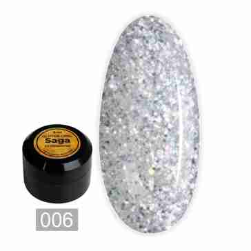 Гель для дизайна Saga Opal glitter 8 мл (баночка) (06)