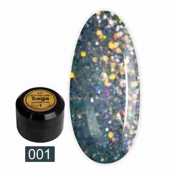 Гель для дизайну Saga Opal glitter 8 мл (баночка) (01)