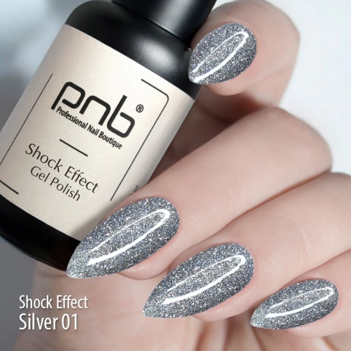 Гель лак PNB Shock Effect светоотражающий 8 мл (01)