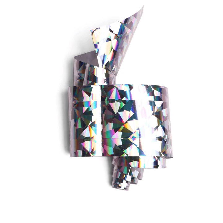 Фольга для лиття та кракелюра KOMILFO (Срібло-конуси голограма)