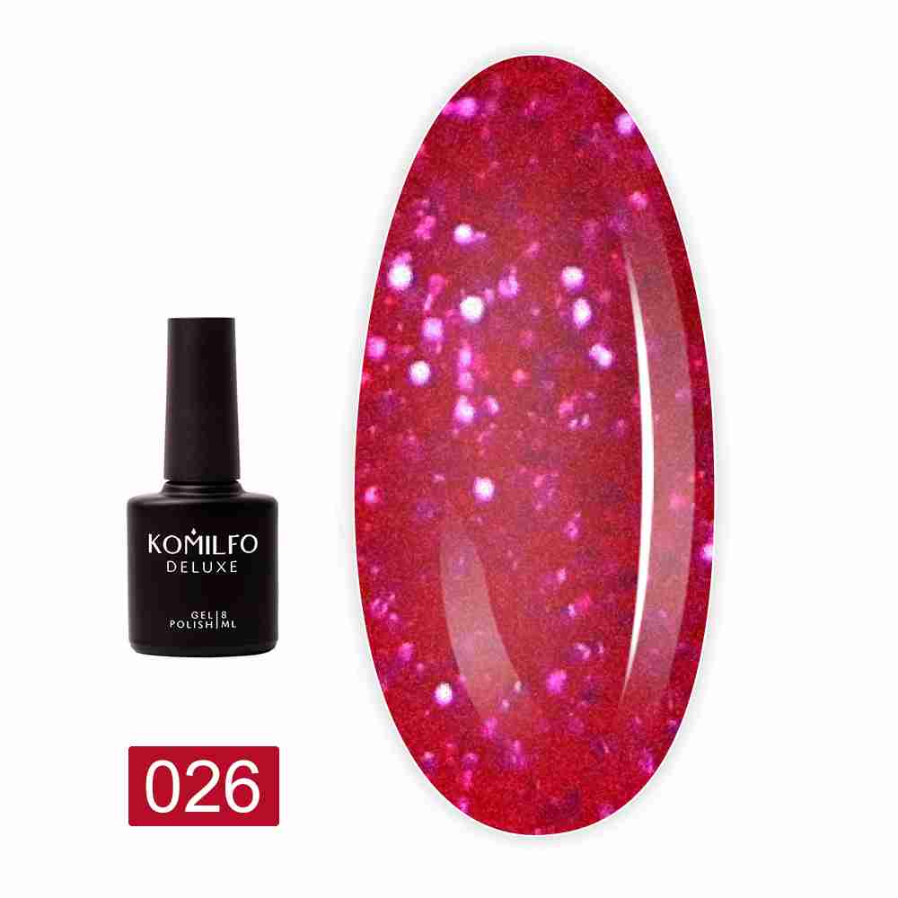 Гель-лак KOMILFO Deluxe Series Glitter Collection 8 мл (026)