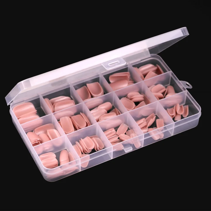 Формы KOMILFO SoFast мягкие для быстрого наращивания ногтей 300 шт (Nude Soft Square Medium)