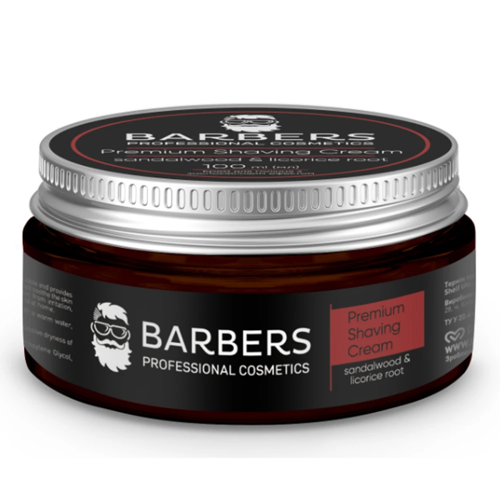 Крем для бритья Barbers Sandalwood-Licorice Root с успокаивающим эффектом 100 мл