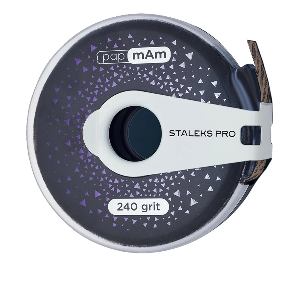 Файл-стрічка змінний в пластиковій катушці Сталекс Bobbinail з кліпсою PAPMAM Exclusive 240 грит 6 м