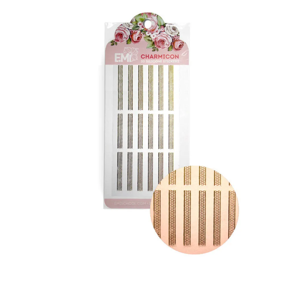 Наклейки для нігтів E. Mi Charmicon 3D Silicone Stickers (Орнамент золотий № 5)