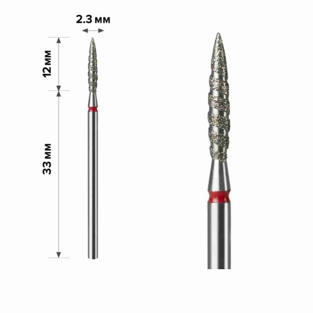 Фреза Алмазная mArt 10 шт (М-01 Свеча торнадо RED 2.3*12)