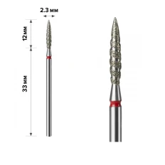 Фреза Алмазна mArt 10 шт (М-01 Свічка торнадо RED 2.3*12)