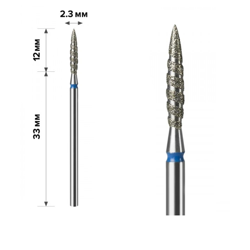 Фреза Алмазна mArt 10 шт (М-02 Свічка торнадо BLUE 2.3*12)