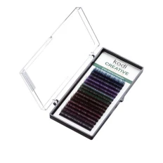 Ресницы KODI Creative Collection черные с цветным концом 16 рядов (0.07D (10-12))