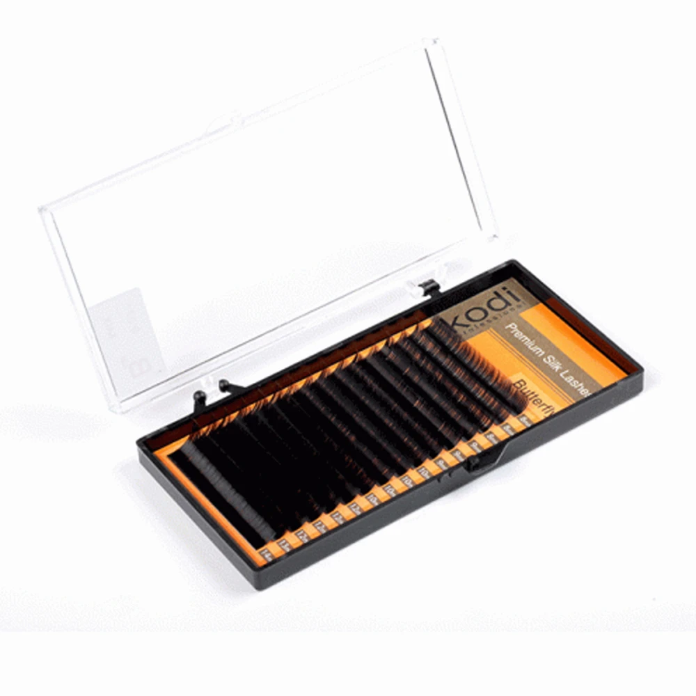 Ресницы завиток темно-коричневые 16 рядов упаковка KODI Butterfly (0.15B (12-13))