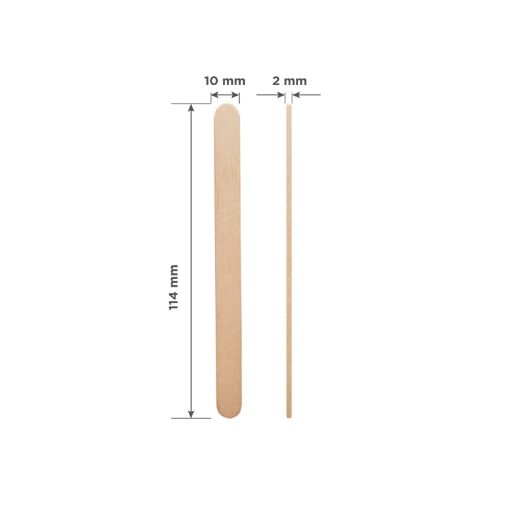 Шпатель деревянный узкий 2мм 10мм 114 мм 50 шт
