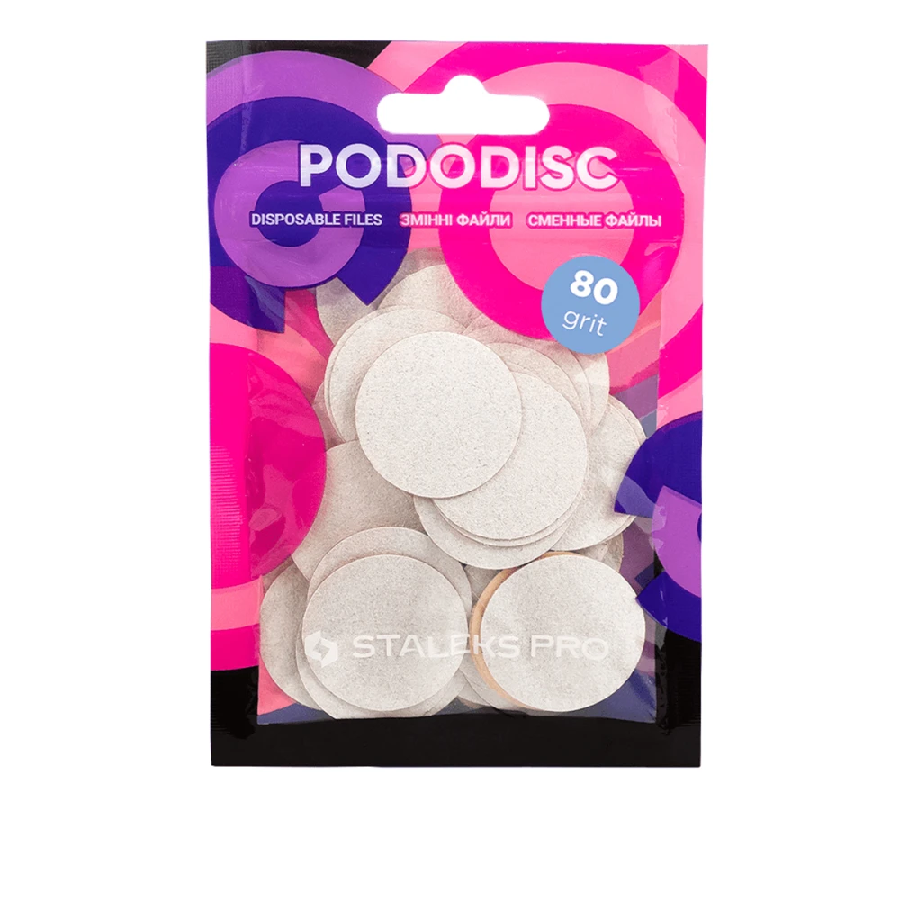 Файл змінний для педикюрного диска білий Сталекс PRO L 50 шт (80 grit)