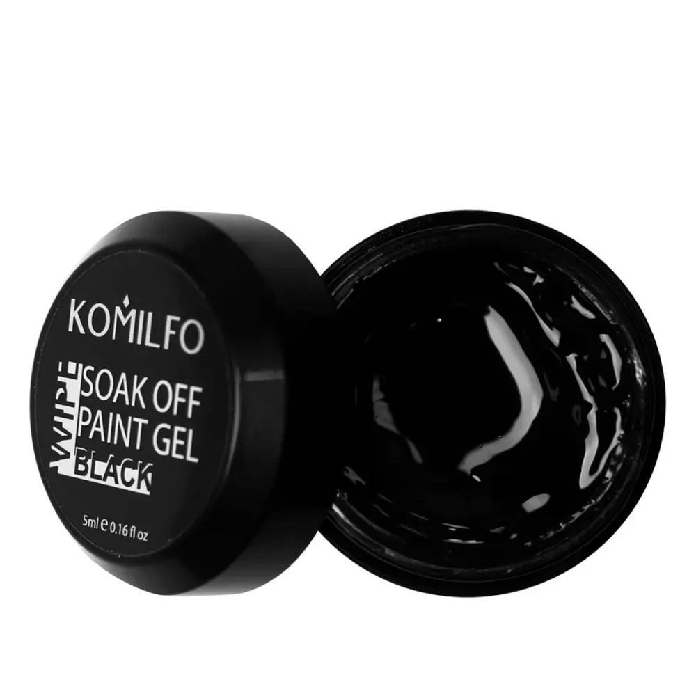 Гель-краска KOMILFO Soak off 5 мл (001 Black)