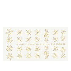 Наклейки NailStory новогодние (Снежинки NG-05 золото)