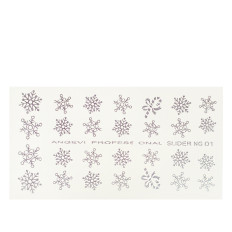 Наклейки NailStory новогодние (Снежинки NG-01 серебро)