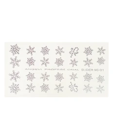 Наклейки NailStory новорічні (Сніжинки NG-01 срібло)