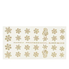 Наклейки NailStory новорічні (Сніжинки NG-10 золото)