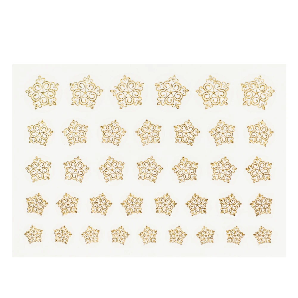 Декор снежинки для ногтей золотые NailStory (3)