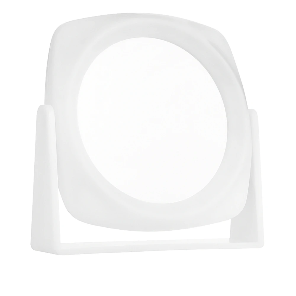 Зеркало косметическое TITANIA белое двустороннее 15х15 см