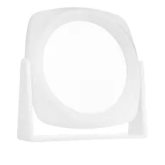 Зеркало косметическое TITANIA белое двустороннее 15х15 см