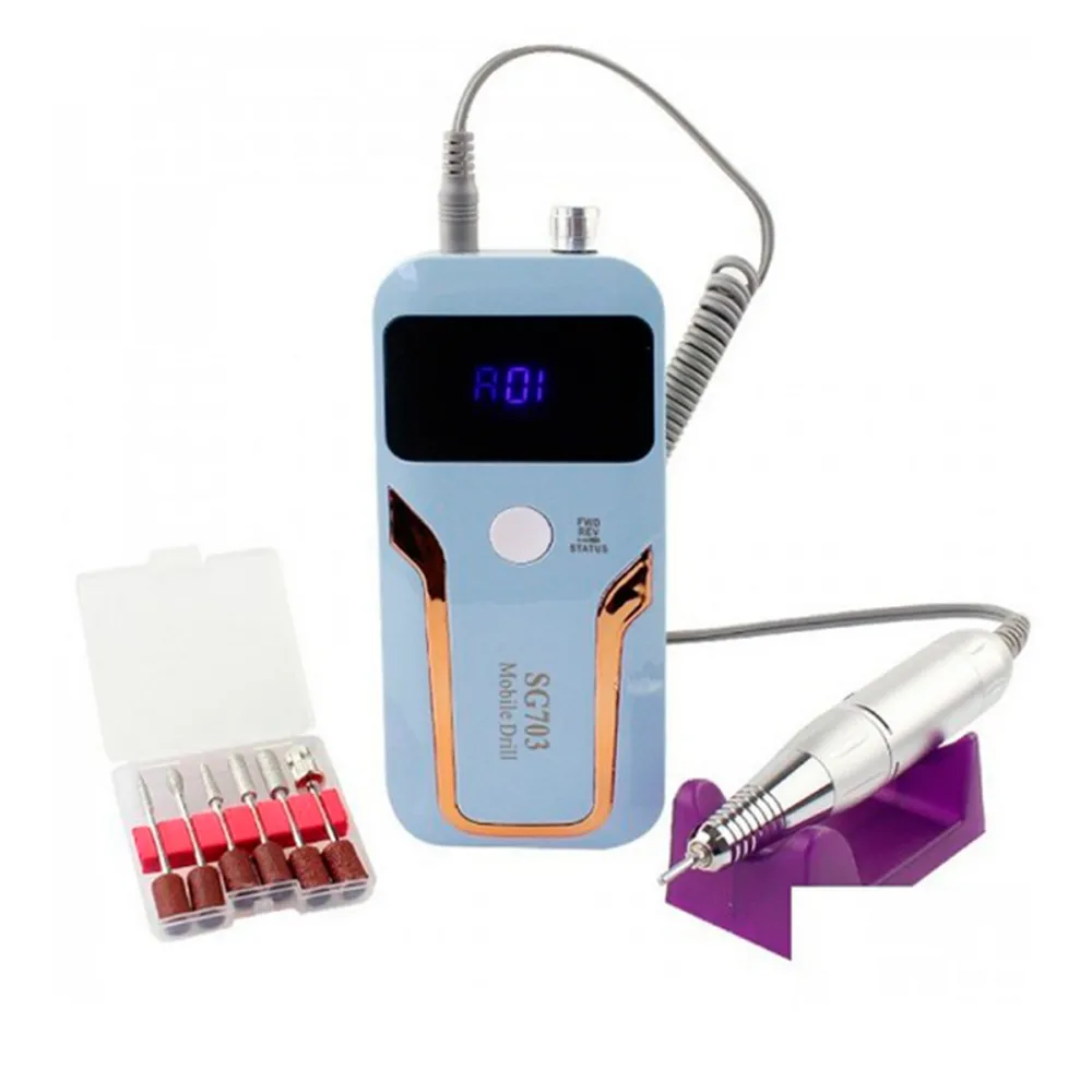 Фрезер портативный на аккумуляторе SG 703 35W 35000 (Голубой)