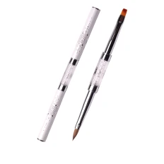 Пензлик KOMILFO Double Acrylic 4 (Kolinsky) Gel flat 4 (Nylon)