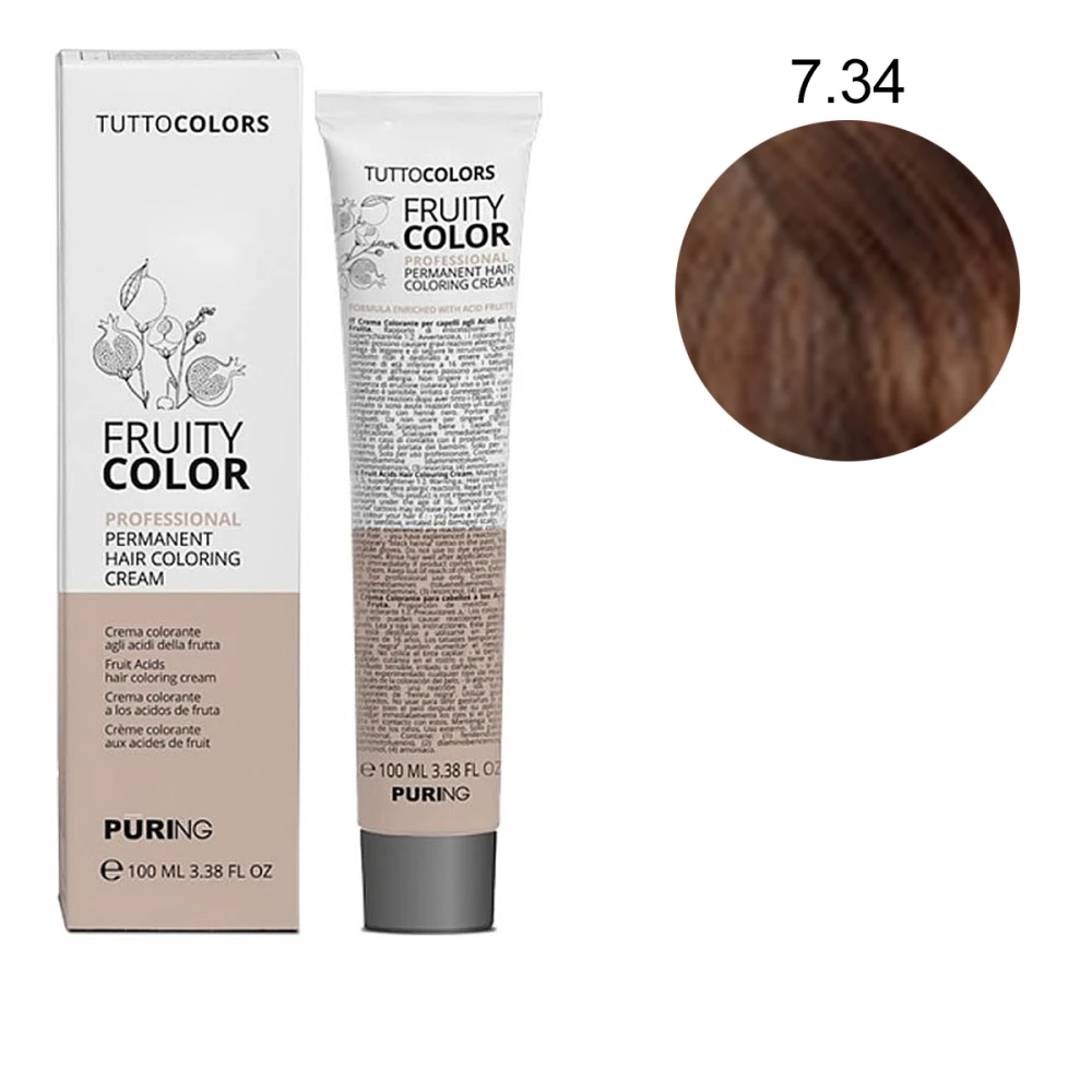 Краска-крем Puring Fruity Color с фруктовыми кислотами 100 мл (7-34)