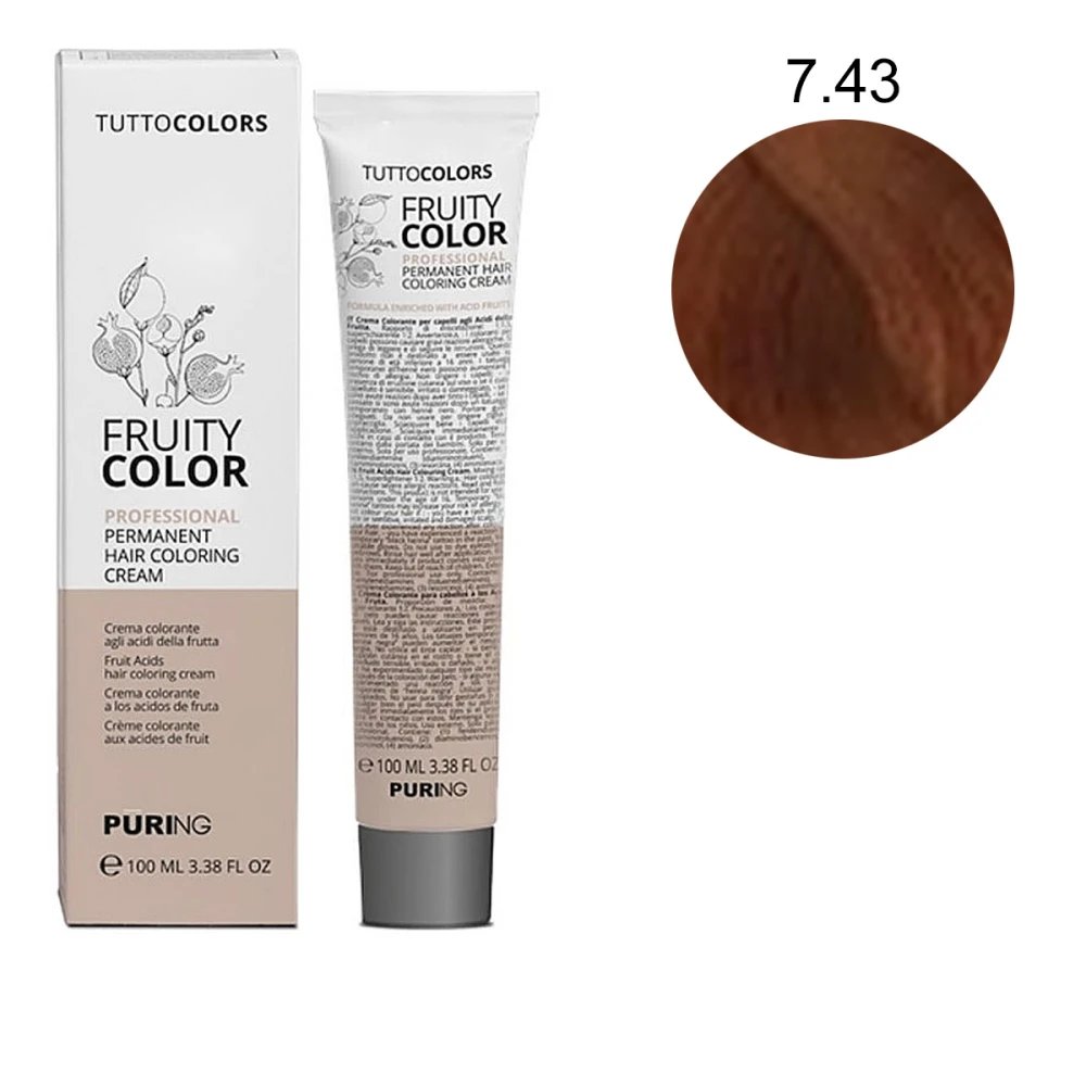 Фарба-крем Puring Fruity Color з фруктовими кислотами 100 мл (7-43)