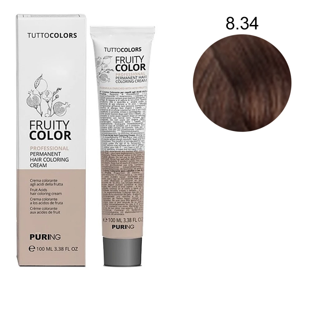 Фарба-крем Puring Fruity Color з фруктовими кислотами 100 мл (8-34)