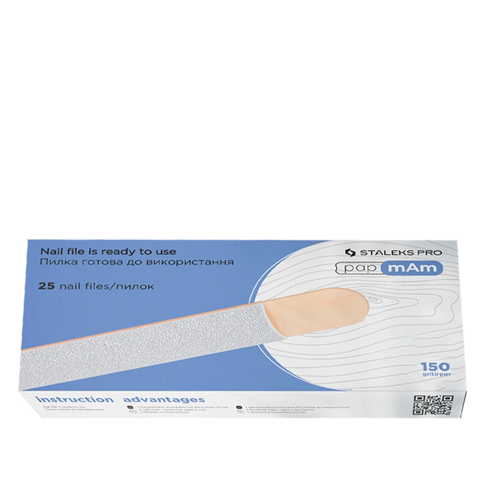 Набор сменных белых файлов Сталекс EXPERT 22 на деревянной основе (25 шт) PAPMAM (150 grit)